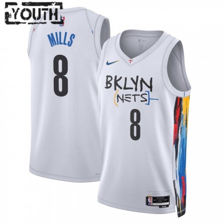 NBA Børn Trøje Brooklyn Nets Patty Mills 8 2022-23 Nike City Edition Hvid Swingman NBA Børn Trøje Brooklyn Nets Patty Mills 8 2022-23 Nike City Edition Hvid Swingman